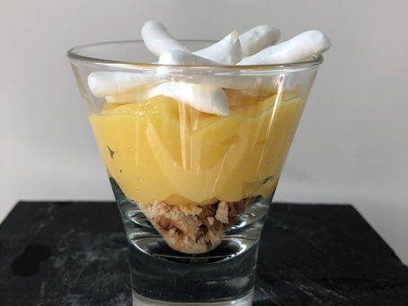 Tarte au citron destructurée en verrine