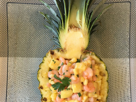 Ananas garni façon sucré salé