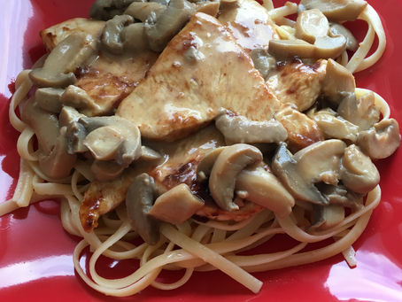 Escalopes de dinde/linguinis aux champignons