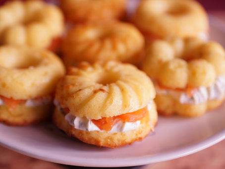Mini donuts salés cheese/truite fumée