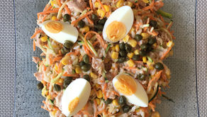 Salade riz/maïs au thon et ses légumes croquants