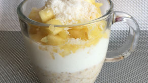 Overnight oatmeal (porridge du lendemain) ananas/coco