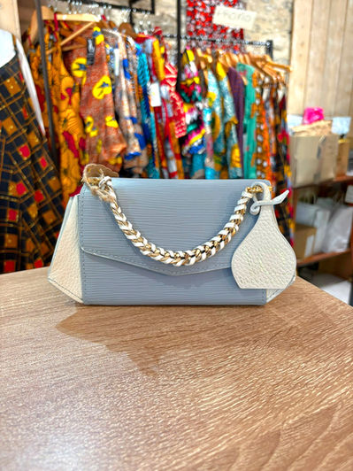 Sac à main en cuir bleu Venus Quantic