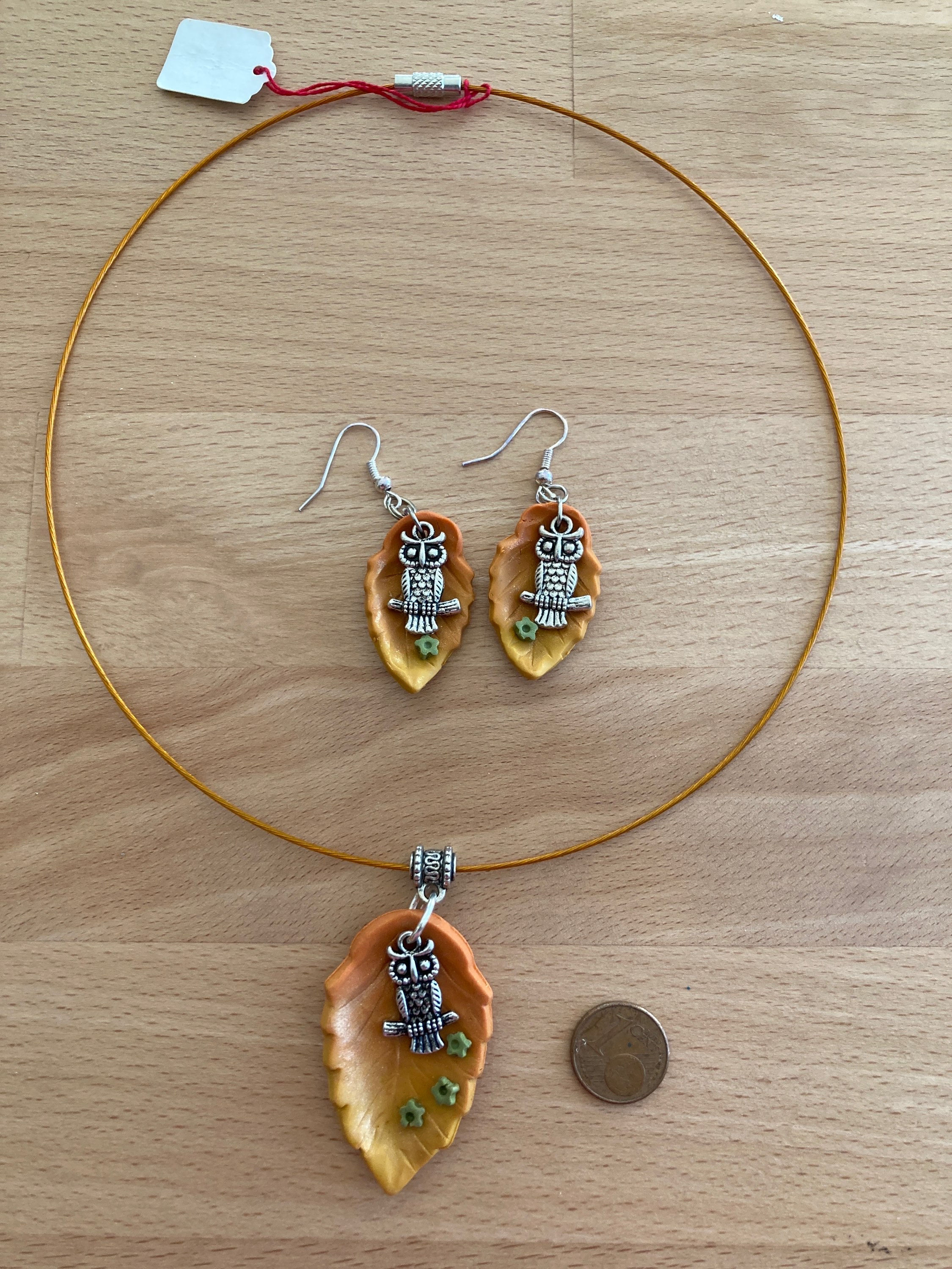 Ensemble collier boucles chouette 🦉