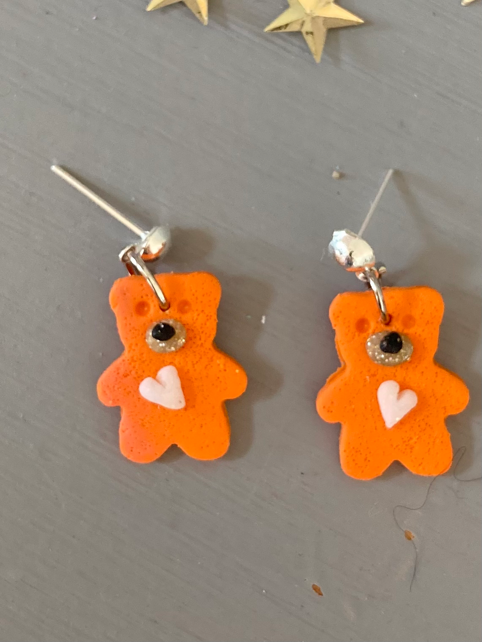 Miniature : Mini boucles d’oreilles Teddy love 🧸🧡