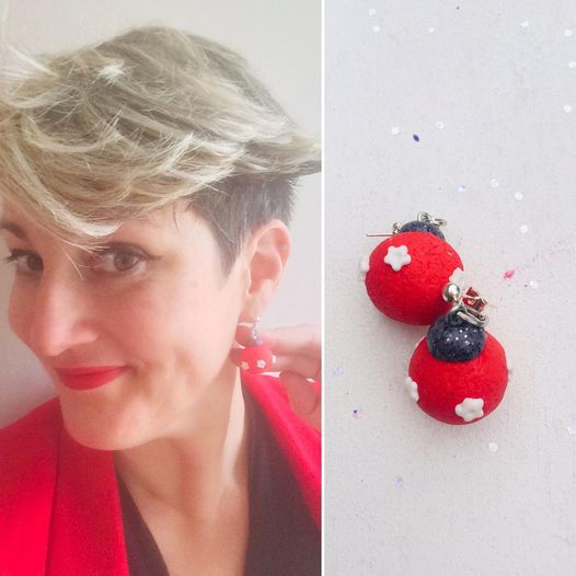 boucles d'oreilles boules de noël