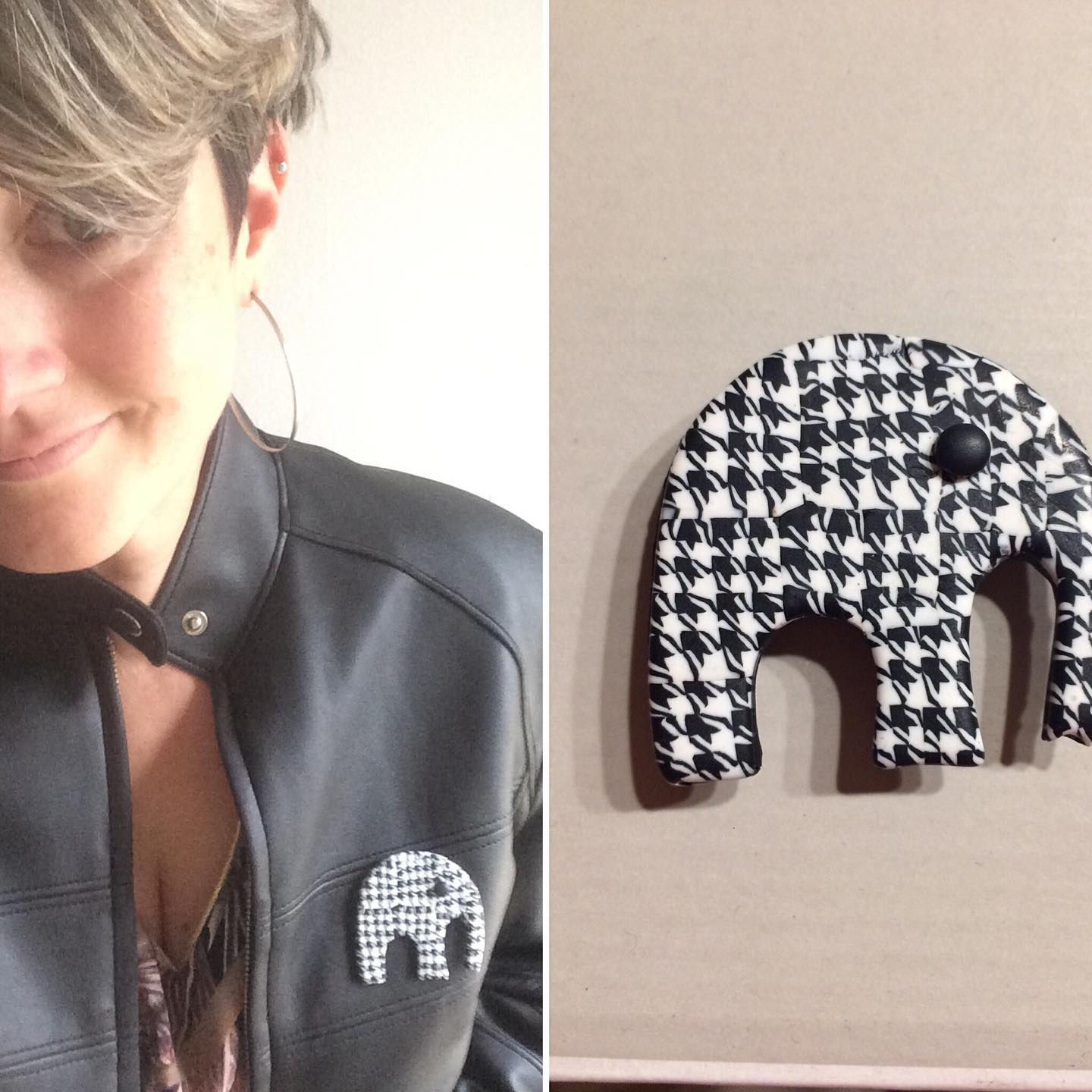 broche aimantée polymere éléphant