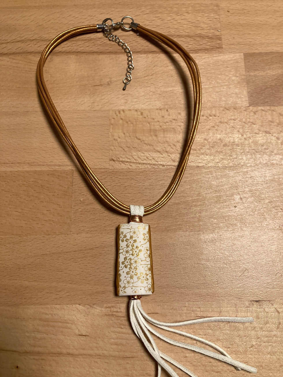 Miniature : Pendentif fleurs dorées