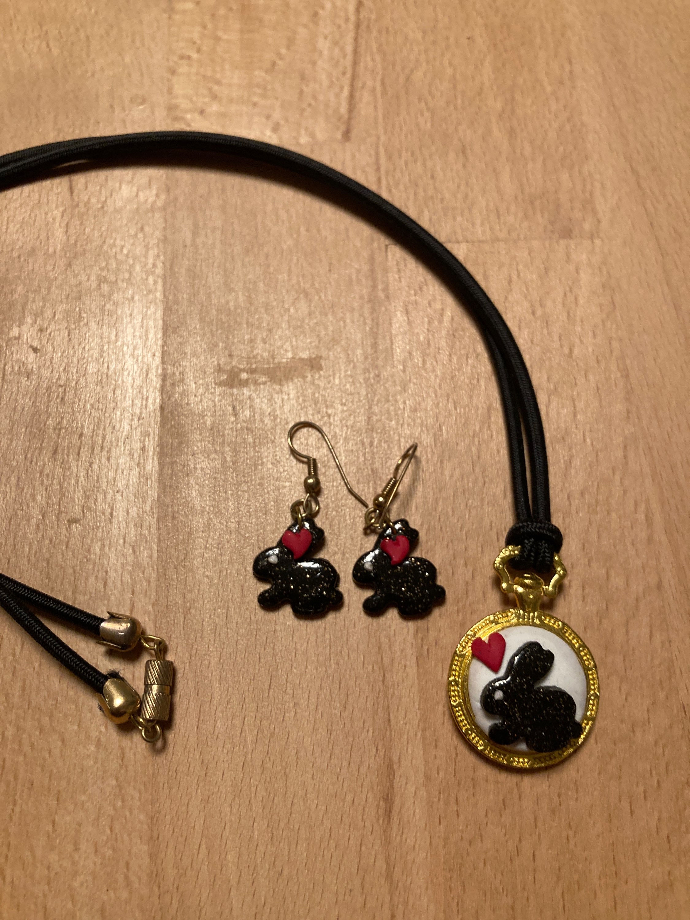 Ensemble collier boucles lapin ♥️