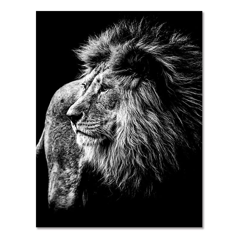 Thumbnail: Canvas Painting Animal Wall Art Lion Elephant Deer Zebra