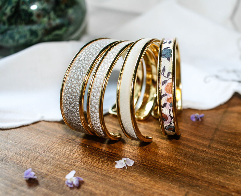 Miniature : "Quatuor" Jonc cuir lisse