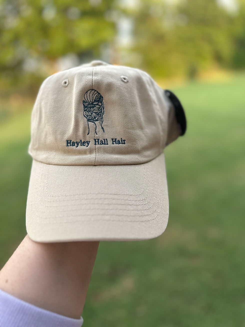 Thumbnail: Hayley Hall Hair logo dad hat