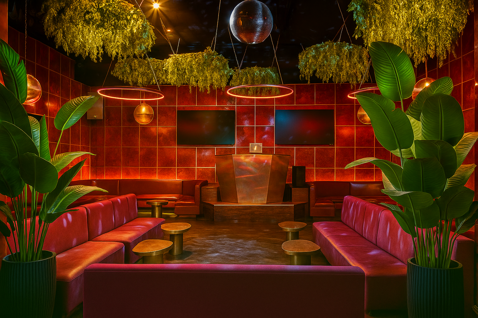 Lounge and DJ area shown by Out of Ordinary NYC