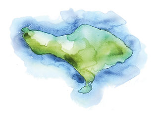 hand drawn watercolour map west bali