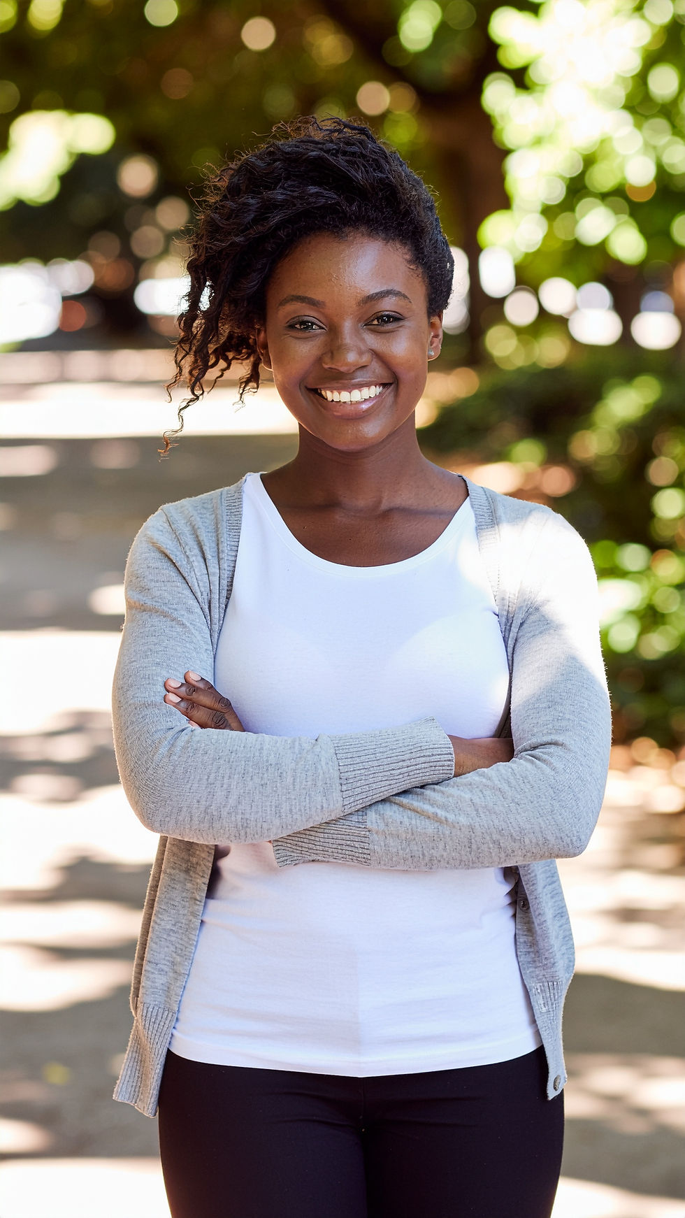 Young woman smiling into camera