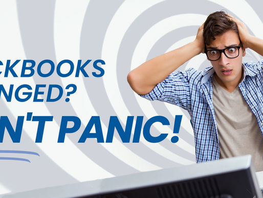 quickbooks online changed don't panic, man looking panicked at computer