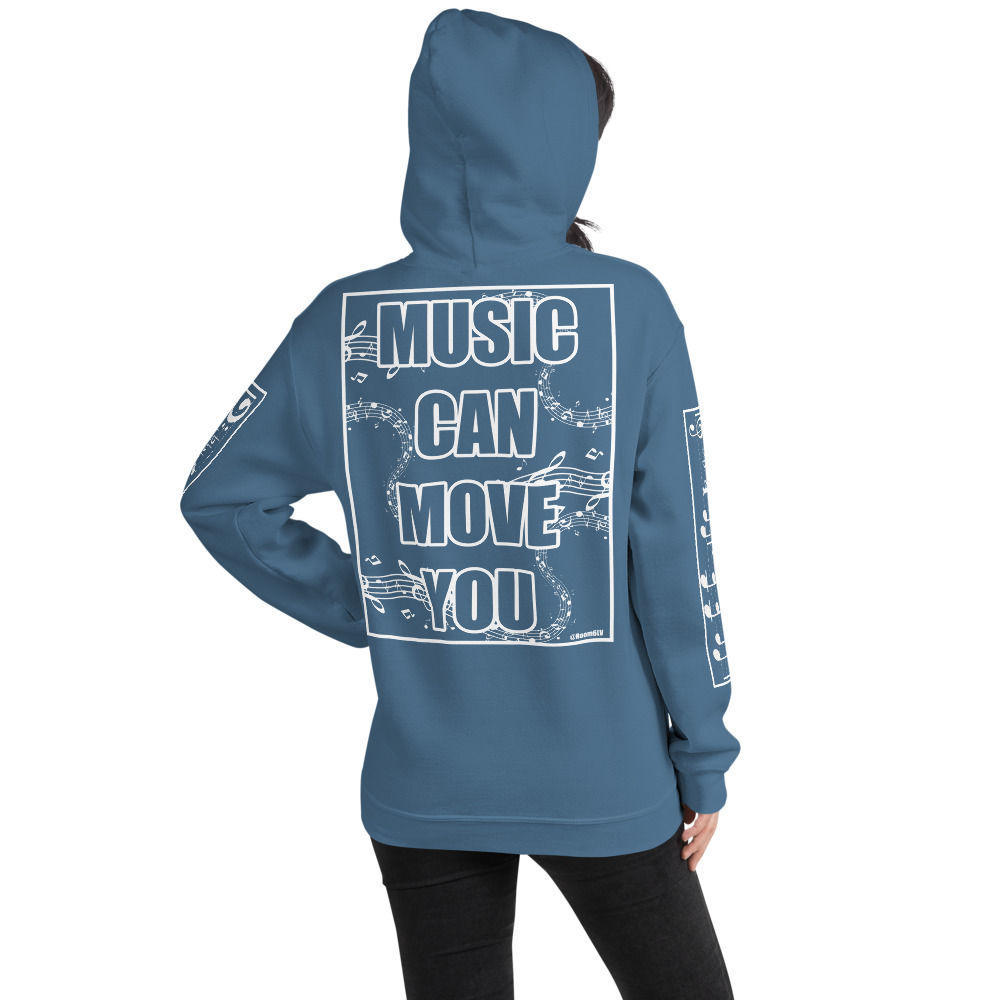 WHITE NOTES MUSIC HOODIE