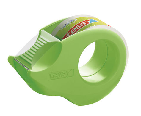 Mini-Abroller der Firma Tesa aus 100% wiederverwertetem Kunststoff