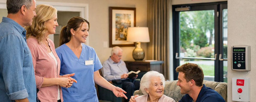 Family Touring Assisted Living Facility with Caregiver