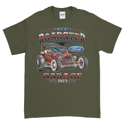 Thumbnail: ford roadster garage olive t shirt