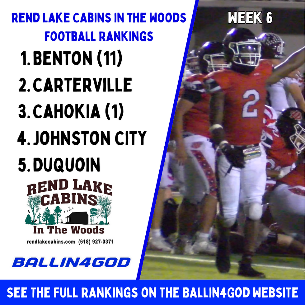 REND LAKE CABINS IN THE WOODS WEEK 6 RANKINGS