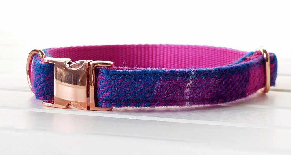 Iris Tartan Harris Tweed Collar