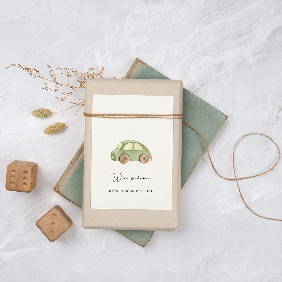 Grußkarte, Geburt & Baby, Wie schön, dass du geboren bist, Auto