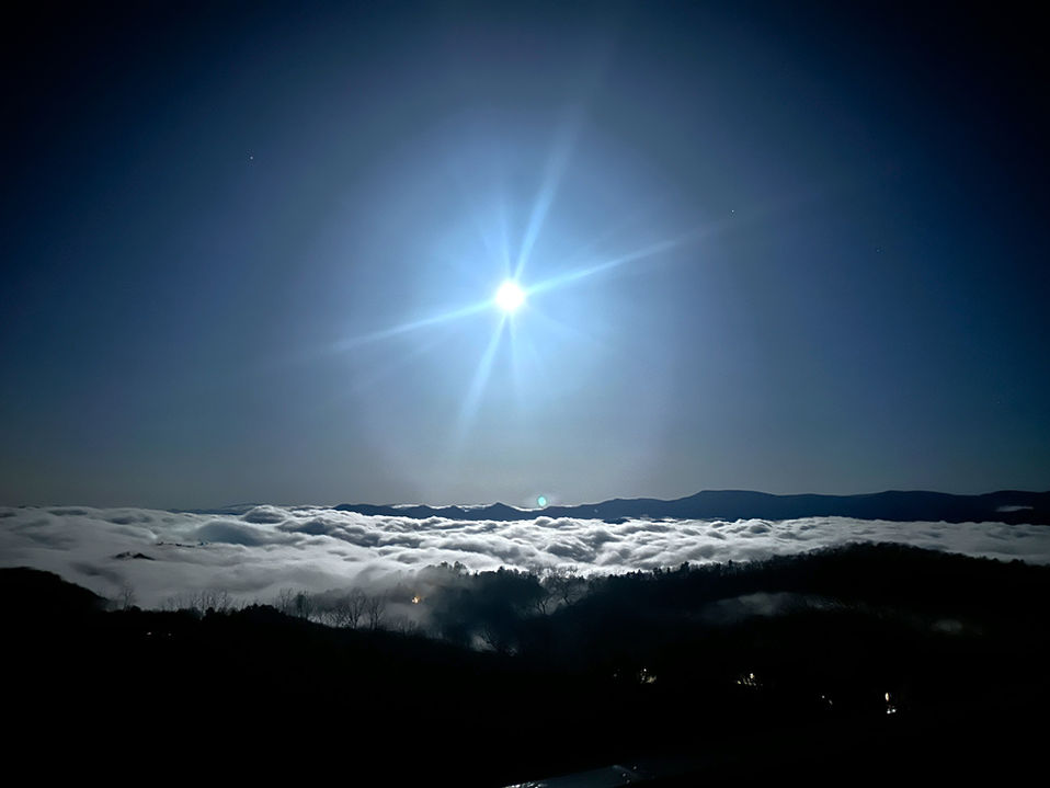 misty blue ridge mountains