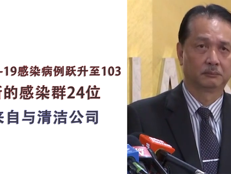 吉隆坡(5月29日):截至今天中午,马来西亚每天新增的Covid-19感染病例跃升至103,其中96例是本地传播,而7例是进口病例。