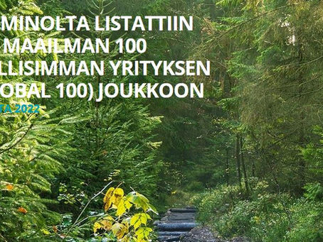 Päämiehemme Konica Minolta listattiin jälleen maailman 100 vastuullisimman yrityksen joukkoon: