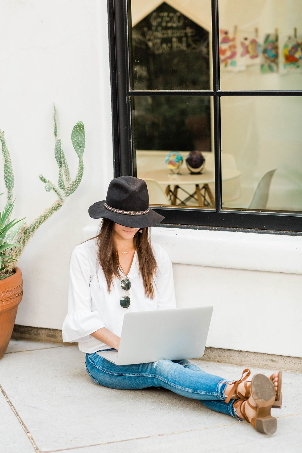 Girl Taking Online Classes Outside