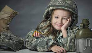 kid in military fatigue
