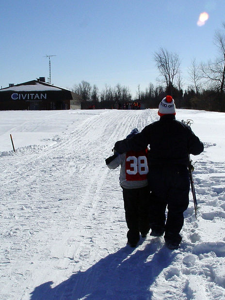 comforting a participant of special olym