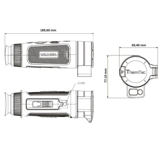 Miniaturbild: ThermTec WILD 335L Wärmebildkamera: Kompakte Wärmebildkamera mit Laserentfernungsmesser