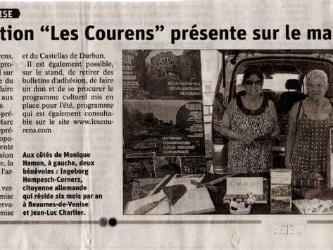 L'association les Courens présente sur le marché