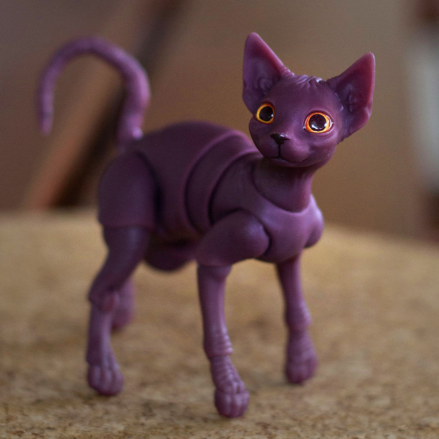 BJD Resin Violet Sphynx Cat