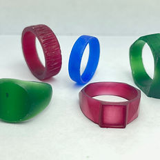 Colorful wax rings for jewelry design