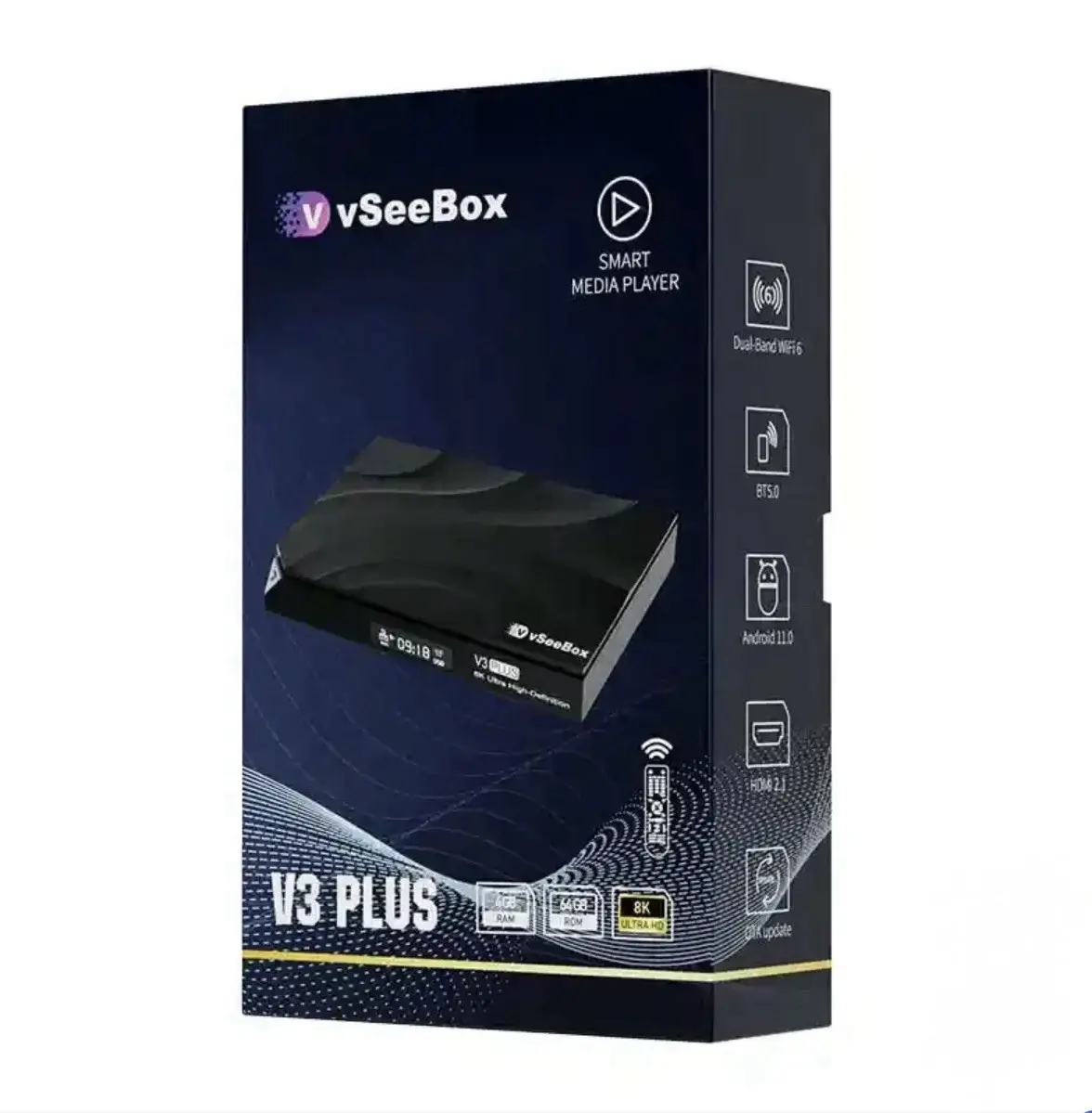 vSeeBox V3 Plus - 6k UHD Smart Media Player, 64GB, Live Ultra  + QWERTY Keyboard