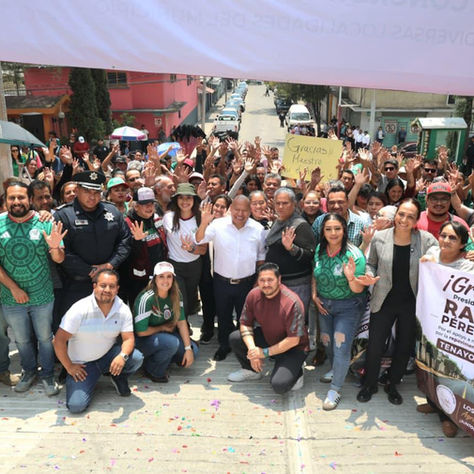 Raciel Pérez cumple compromisos con El Tenayo Centro y entrega vialidad renovada