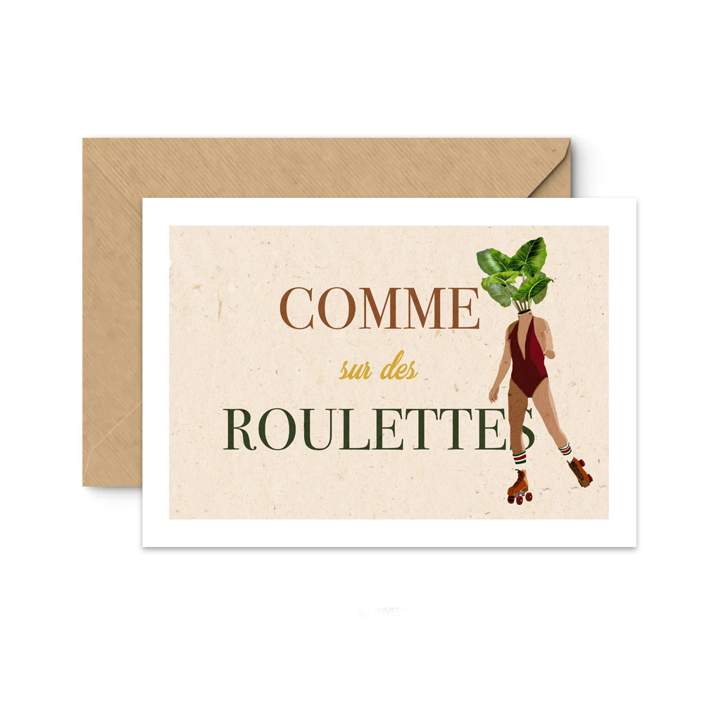 Carte "Comme sur des roulettes"