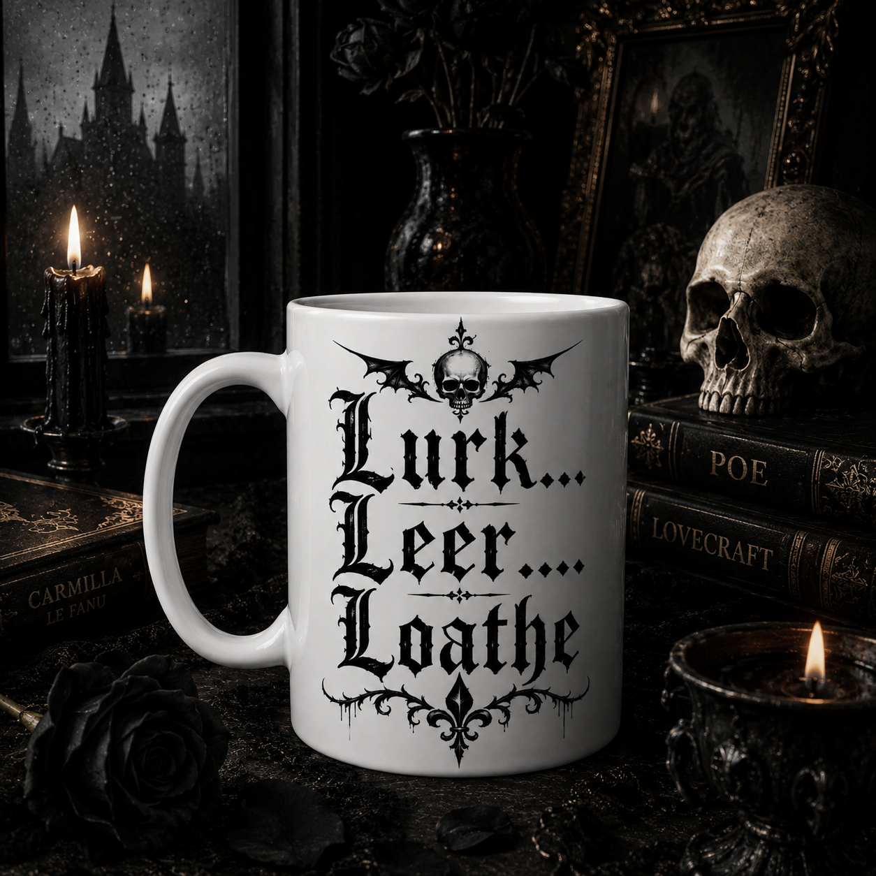 Gothic Goth Lurk Leer Loathe Mug