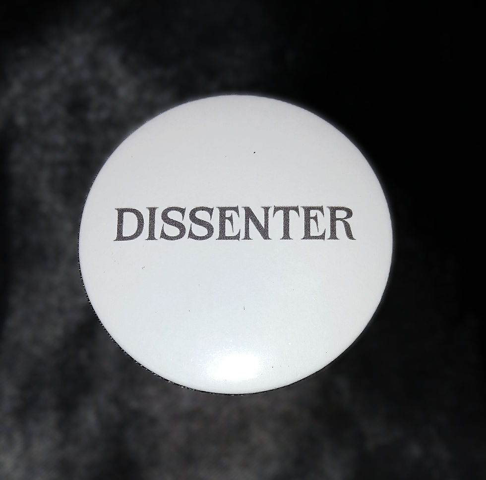 DISSENTER Political Protest Antifa Anti ICE Anti Trump Pinback Button Badge