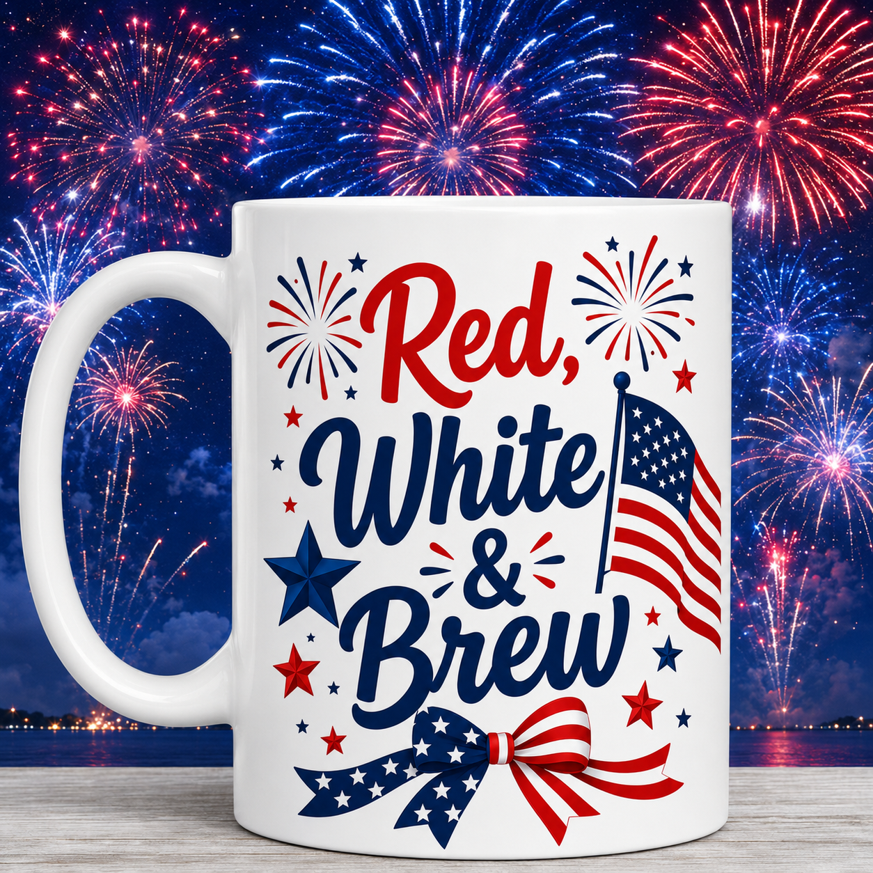 Red White and Brew 4th of July Mug
