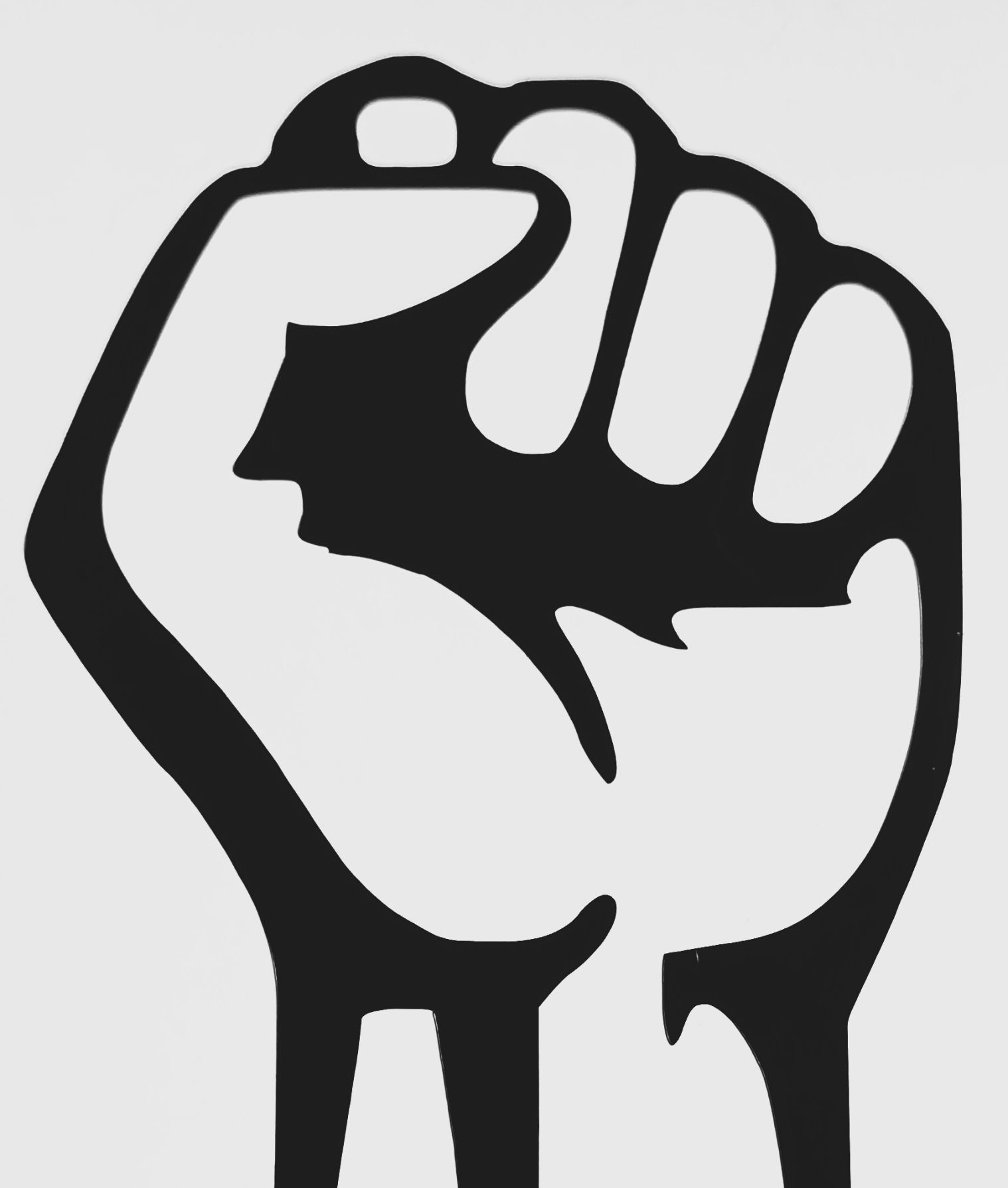 6 inch Black Vinyl Power Fist Protest Dissent Resistance Strength Decal Sticker