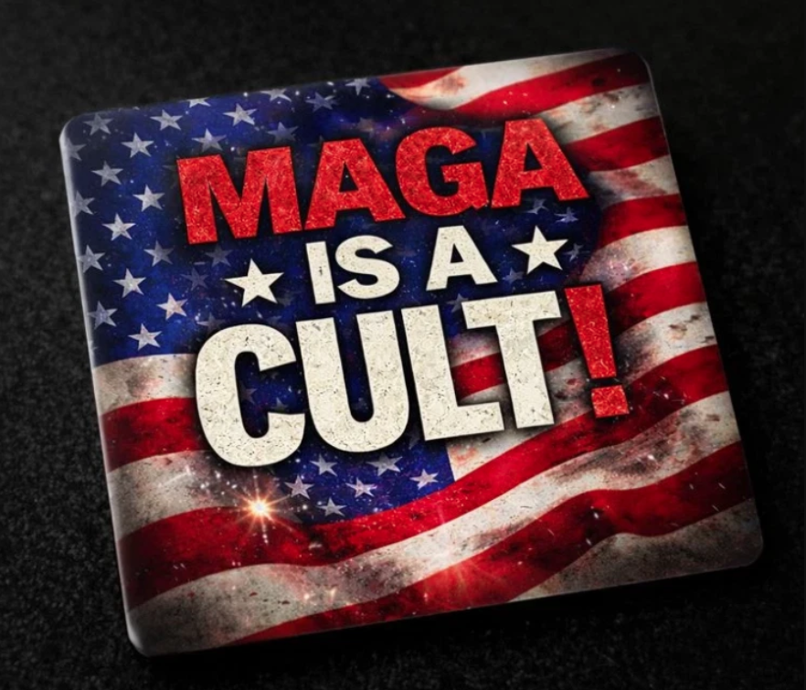 MAGA Is A CULT Anti-Trump Anti-Fascism 2.5 in Fridge Magnet