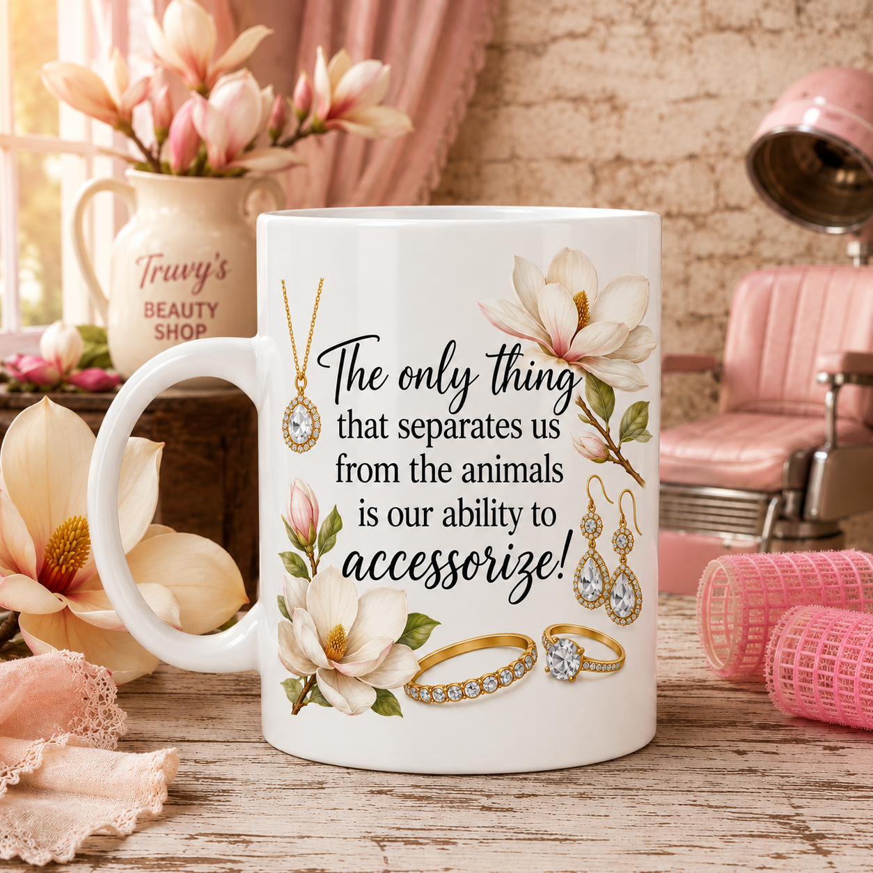 The Only Thing That Separates Us Steel Magnolias Clairee Belcher Quote Mug
