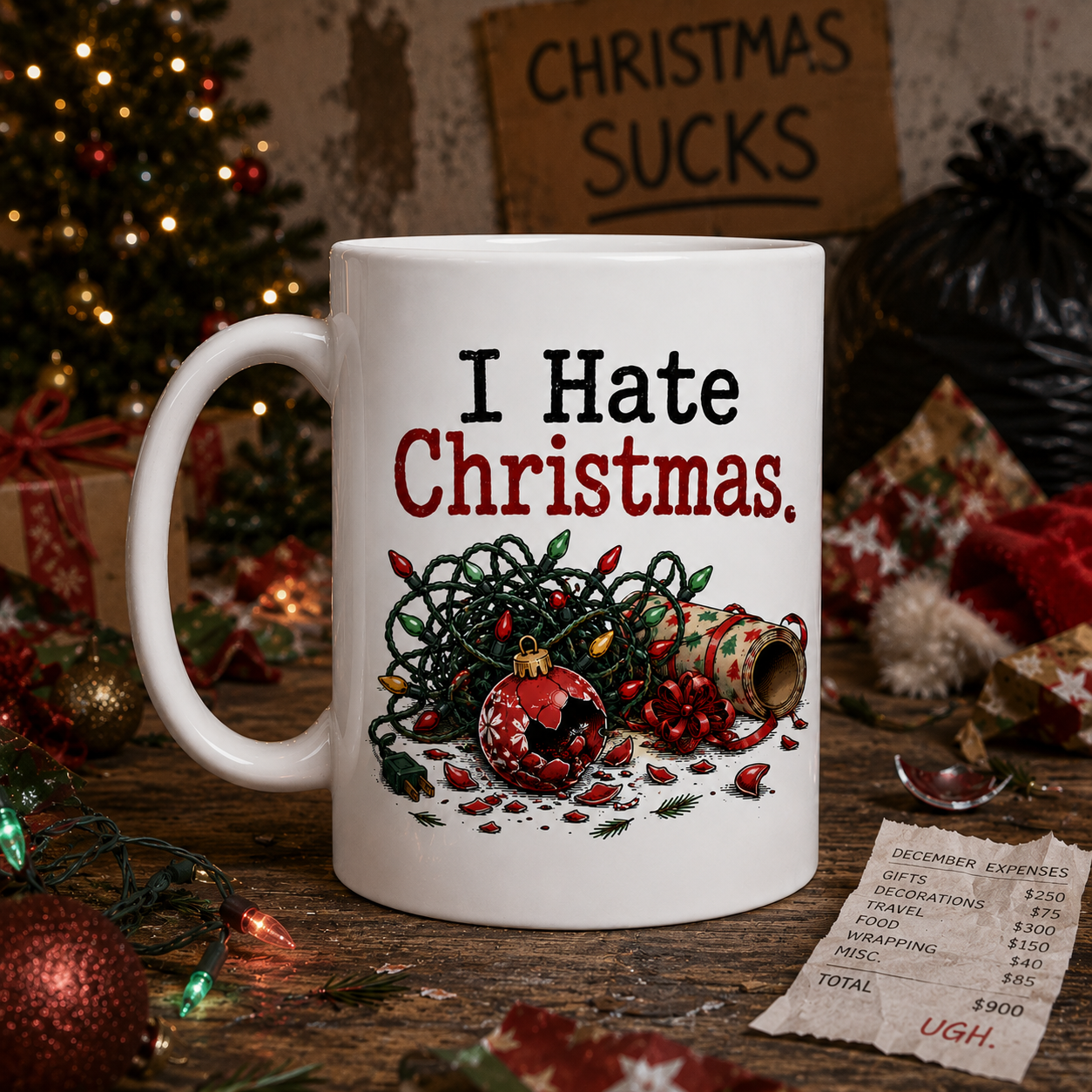 I Hate Christmas Mug For Scrooges and Haters