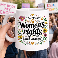 I Support Women's Rights And Wrongs Feminist Coffee Mug