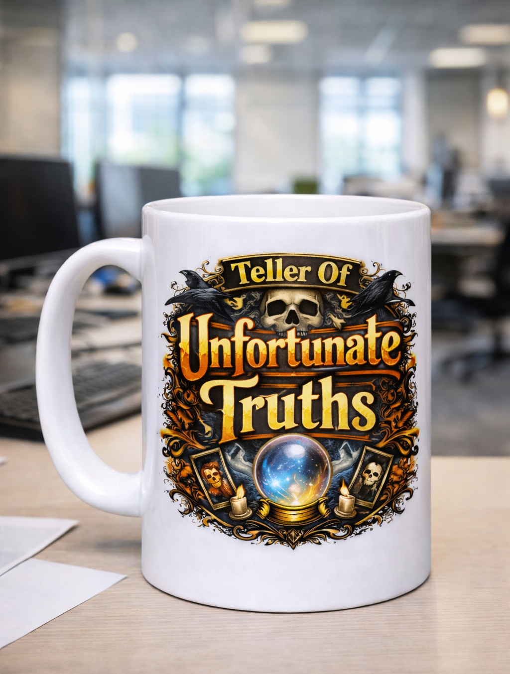 Teller of Unfortunate Truths Funny Coffee Mug