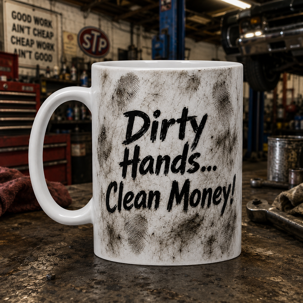 Dirty Hands Clean Money Coffee Mug Mechanic Skilled Laborer Gift